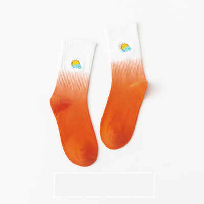 Calcetines Medianos para Mujer con Bordado Tie-Dye Colorido - Image 8