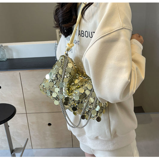 Bolso Bandolera Mujer con Cadena y Lentejuelas Brillantes - Image 34