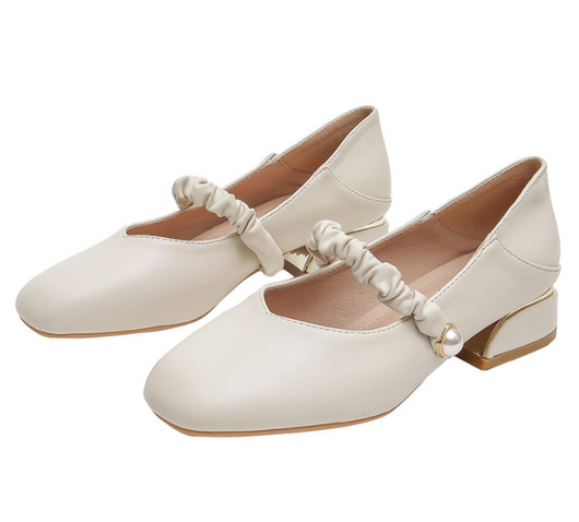 Zapatos Vintage Cuadrados con Tacón Grueso para Mujer - Image 3