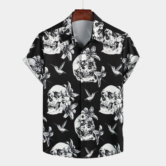Camisa Estampada Suelta para Hombre - Diseño Moderno