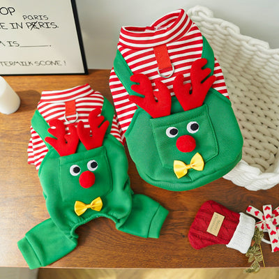 Abrigo Navideño para Mascotas - Suéter Reno con Bolsillo para Perros y Gatos - Image 11