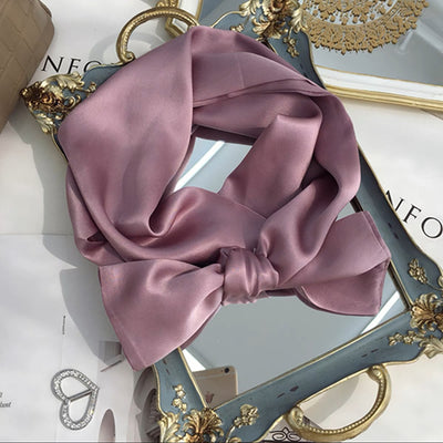 Pañuelo Monocromático de Doble Capa con Cintas para Mujer