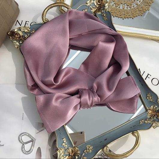 Pañuelo Monocromático de Doble Capa con Cintas para Mujer