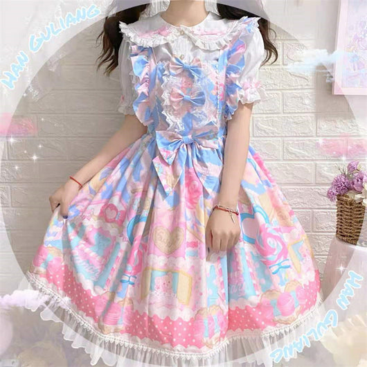 Vestido JSK Lolita Kawaii con Tirantes - Diseño Casa de Dulces para Verano - Image 13