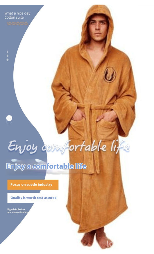 Bata Larga de Franela para Hombre - Pijama Cómodo para Casa - Image 10