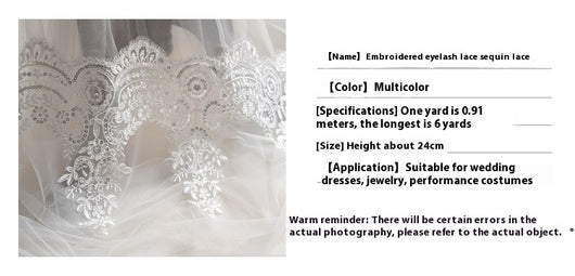 Accesorios de Encaje Secuencia Bordado para Boda con Efecto Pestañas - Image 21