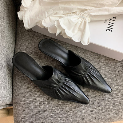 Pantuflas Baotou de Tacón Medio para Mujer - Comodidad de Verano