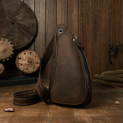 Bolsa Pectoral Casual de Cuero Genuino para Hombre - Image 5