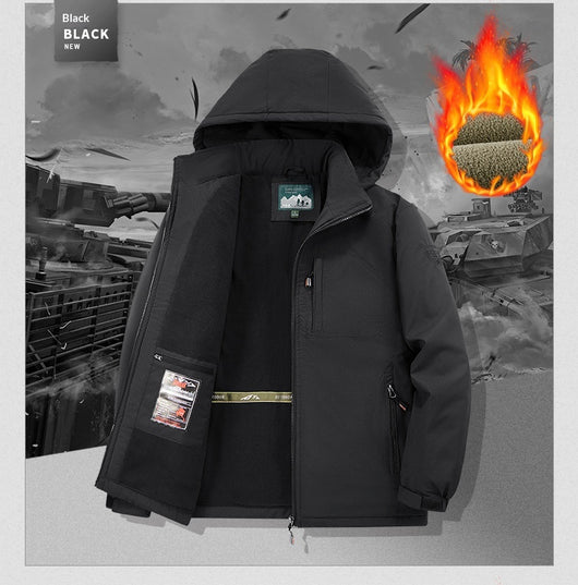 Chamarra Acolchada para Hombre con Capucha Desmontable y Forro Polar - Image 10