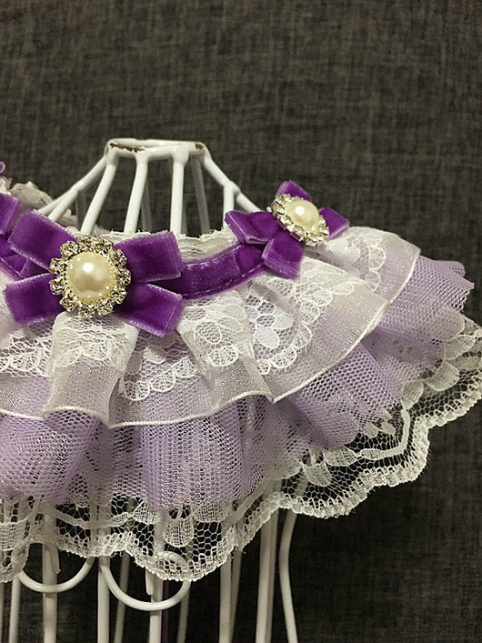 Collar y Babero Elegante para Mascotas con Moño de Encaje - Image 6