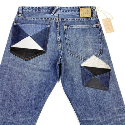 Pantalones Tipo Mendigo Retro con Parches para Hombre - Image 12