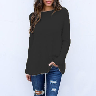 Blusa Suelta de Manga Larga en Color Sólido para Mujer - Image 19