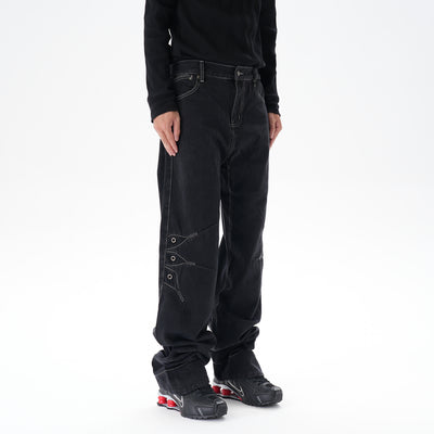 Jeans Sueltos Machete con Contraste de Color para Hombre - Image 10