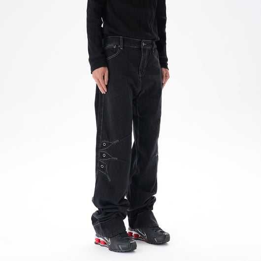 Jeans Sueltos Machete con Contraste de Color para Hombre - Image 10