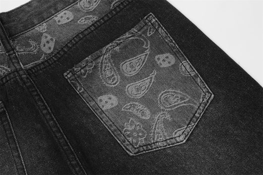 Jeans Patchwork Flor de Marañón Lavados para Hombre - Image 9