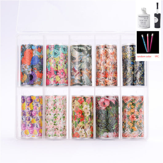 Set de 12 Láminas Decorativas para Uñas - Transferencias Nail Art - Image 24