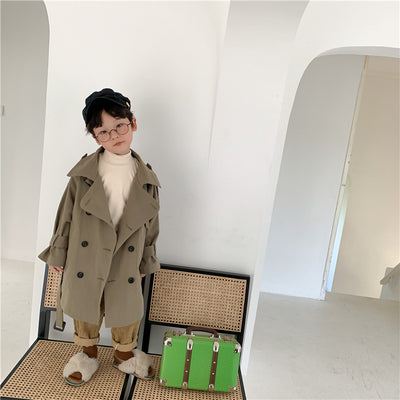 Abrigo Trench Largo Coreano para Niños y Niñas - Estilo Fashion con Solapas Grandes - Image 4