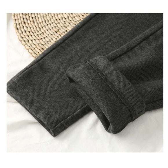 High-Waisted Slim-Fit Casual Pants