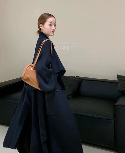 Abrigo Tejido Elegante con Cinturón para Otoño e Invierno - Image 9