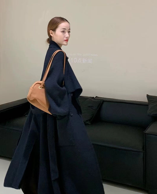 Abrigo Tejido Elegante con Cinturón para Otoño e Invierno - Image 9