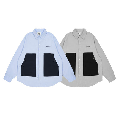 Camisa Suelta de Rayas Verticales y Manga Larga para Hombre - Image 8
