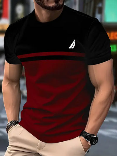 Playera Casual de Contraste para Hombre - Algodón Premium de Alta Calidad - Image 8
