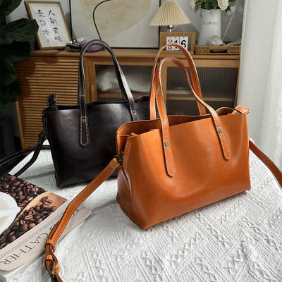 Bolso de Cuero Genuino para Mujer - Diseño Vintage Versátil para Diario - Image 10