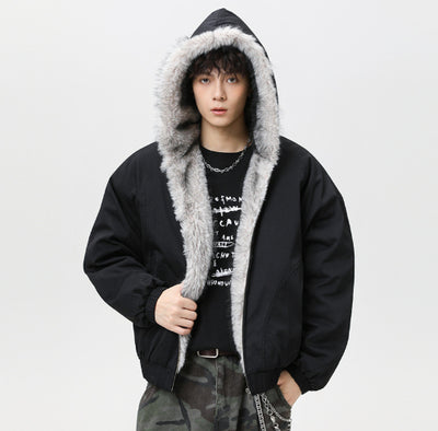 Chaqueta Acolchada de Algodón con Cuello de Forro Polar Retro para Hombre - Image 13
