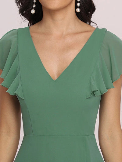 Falda Midi Envolvente Verde Cintura Alta con Abertura Interna - Image 11