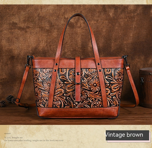 Bolso de Cuero Genuino con Diseño Tallado a Mano - Image 16
