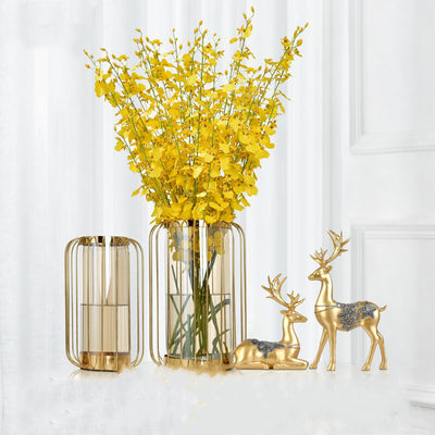 Jarrón Decorativo de Lujo con Flores Secas Simuladas para Sala de Estar