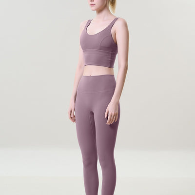 Conjunto de Yoga Ajustado de Cintura Alta con Espalda Abierta para Mujer - Image 5