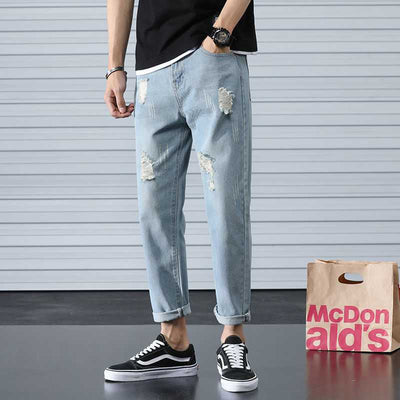 Pantalones Rectos Anchos Tobilleros Estilo Beggar para Hombre - Image 4