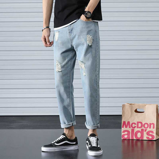 Pantalones Rectos Anchos Tobilleros Estilo Beggar para Hombre - Image 4
