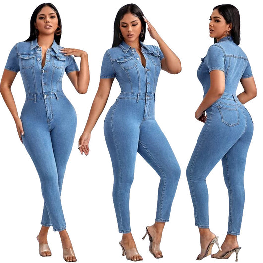 Enterizo Skinny de Mezclilla para Mujer - Diseño Ajustado y Moderno - Image 4