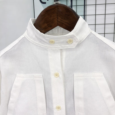 Camisa Infantil de Color Liso Estilo Coreano para Niños - Image 6