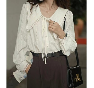Blusa Primavera Cuello Italiano Puntiagudo para Mujer - Image 7