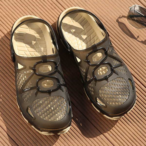 Sandalias Baotou para Hombre Verano Cómodo Antideslizante Resistente