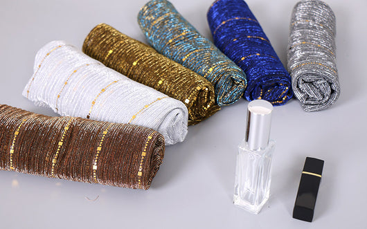 Pañuelo de Seda con Lentejuelas Brillantes para Mujer - Image 49