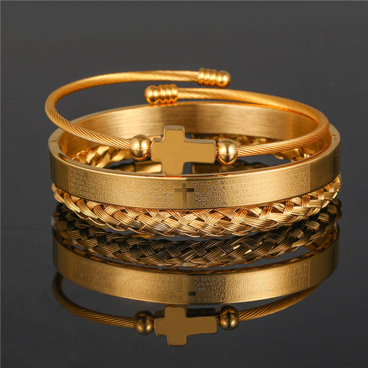 Pulsera de Acero Titanio Estilo Punk con Diseño Romano - Image 14