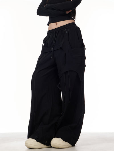 Pantalones Anchos de Patchwork para Mujer - Diseño Casual y Versátil - Image 17