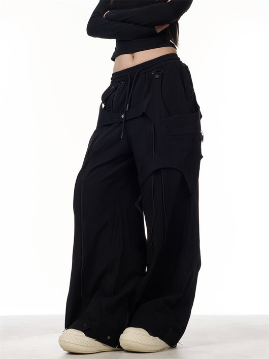 Pantalones Anchos de Patchwork para Mujer - Diseño Casual y Versátil - Image 17