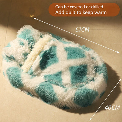 Cama Térmica Ovalada de Lana para Mascotas - Nido Acogedor Invierno - Image 12