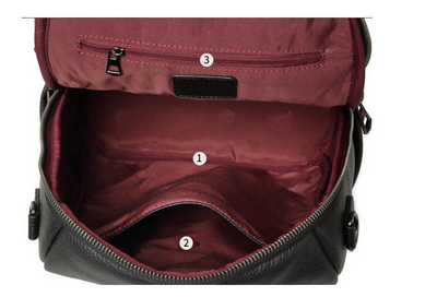 Mochila de Cuero con Textura - Gran Capacidad y Estilo Versátil - Image 13