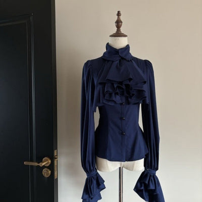 Blusa Gótica Retro de Manga Larga con Volantes - Image 2
