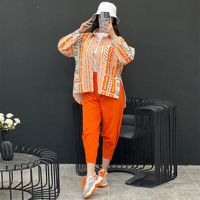 Conjunto de Dos Piezas: Blusa Holgada de Manga Larga y Pantalón Harem Anudado - Image 5