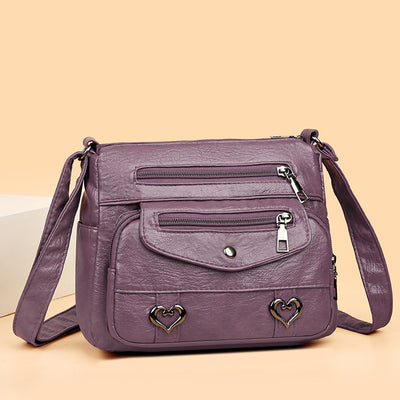 Bolsa Crossbody de Cuero Suave Multibolsillos Versátil - Image 5