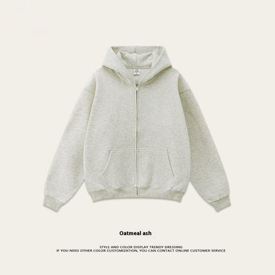 Sudadera con Capucha Polar de Colores Sólidos Holgada y Cómoda para Deportes - Image 4