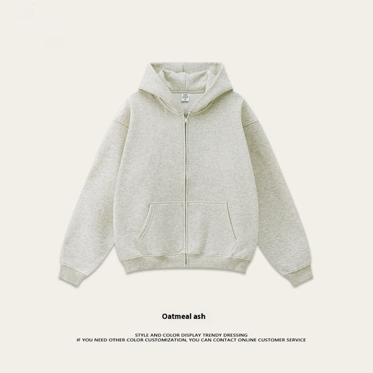 Sudadera con Capucha Polar de Colores Sólidos Holgada y Cómoda para Deportes - Image 4