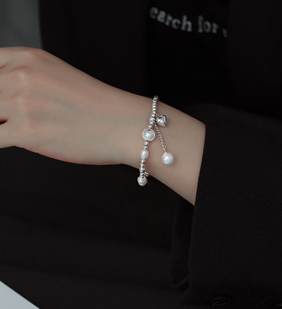 Pulsera de Plata S925 con Perla y Corazón - Elegancia y Temperamento - Image 4